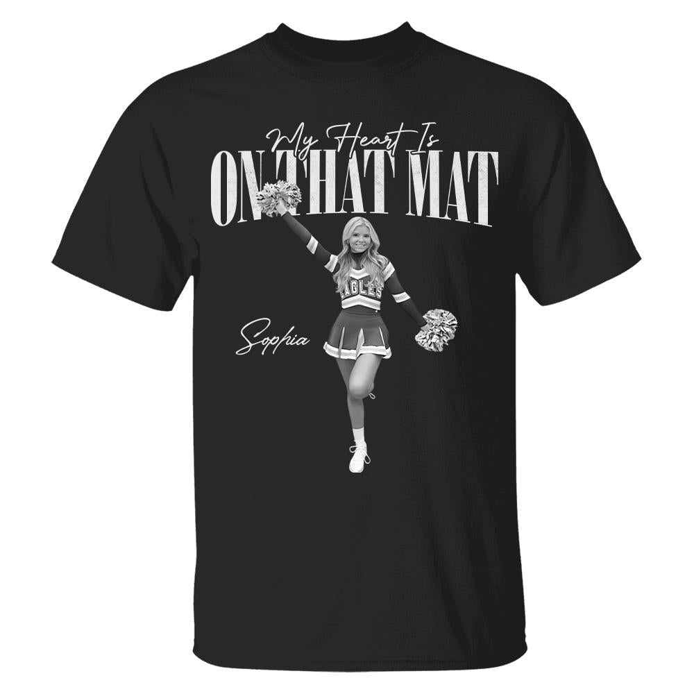 My Heart Is On That Mat- Washed Tee Retro Bootleg Shirt For Cheerleading Na02 Hv01
