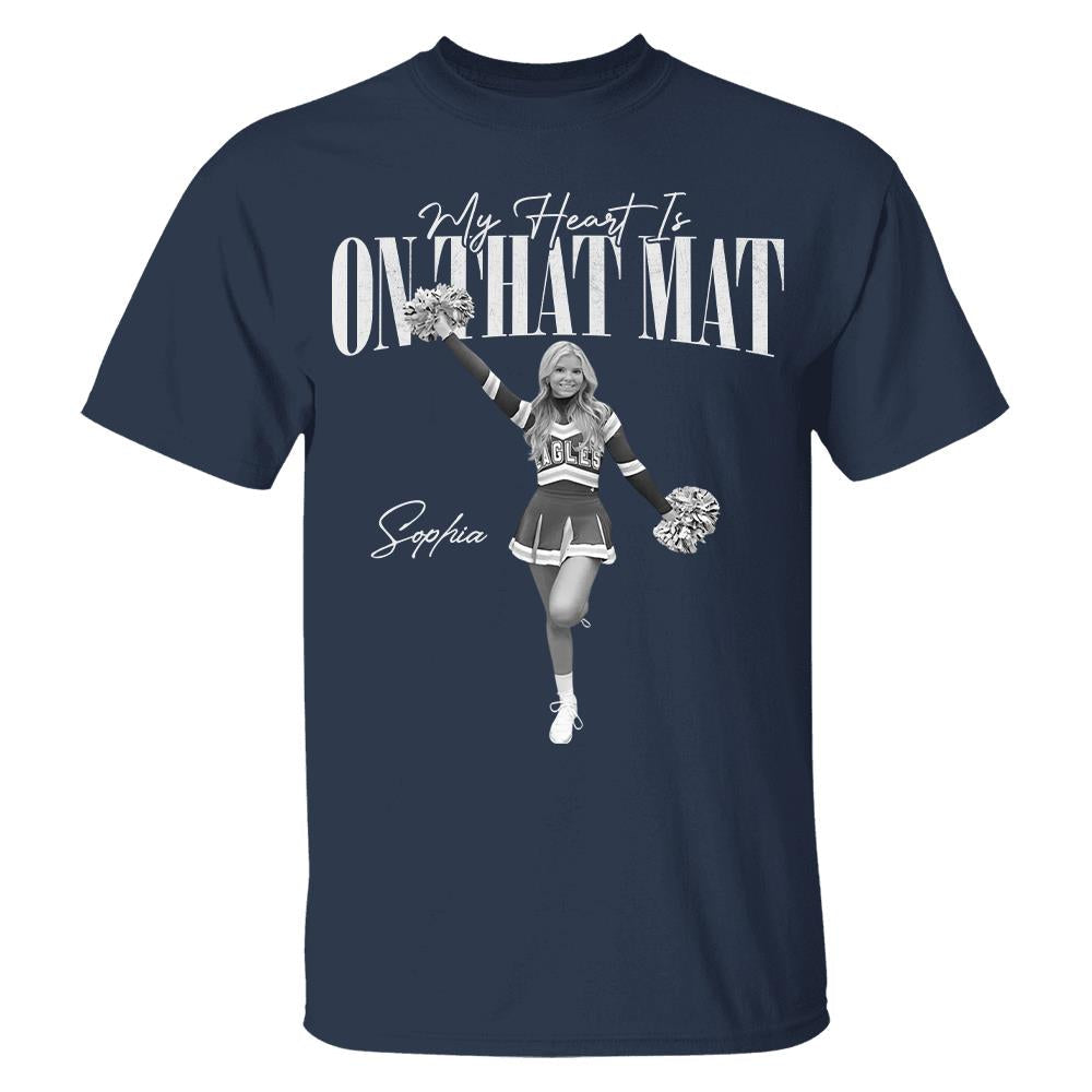 My Heart Is On That Mat- Washed Tee Retro Bootleg Shirt For Cheerleading Na02 Hv01