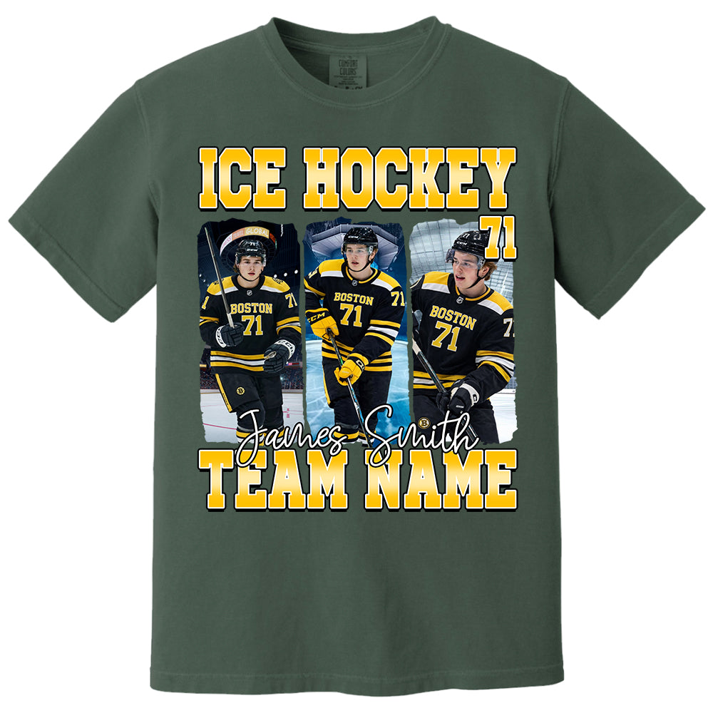 Personalized Ice Hockey Shirt, Custom Photo And Team Name For Ice Hockey Mom Sport Family Na02