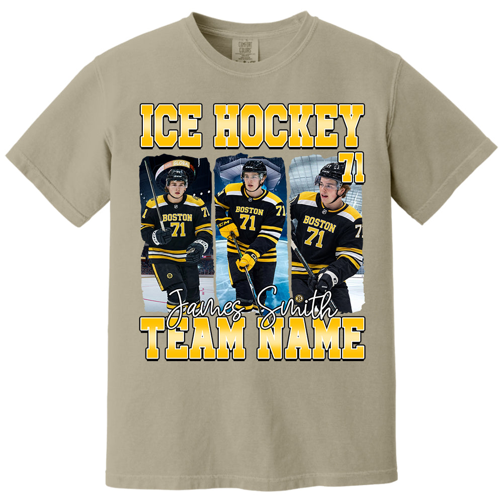 Personalized Ice Hockey Shirt, Custom Photo And Team Name For Ice Hockey Mom Sport Family Na02