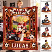Personalized Soccer Player Blanket, Custom Name Soccer Player Gift Vr1 C2408 Hv01 DH09 