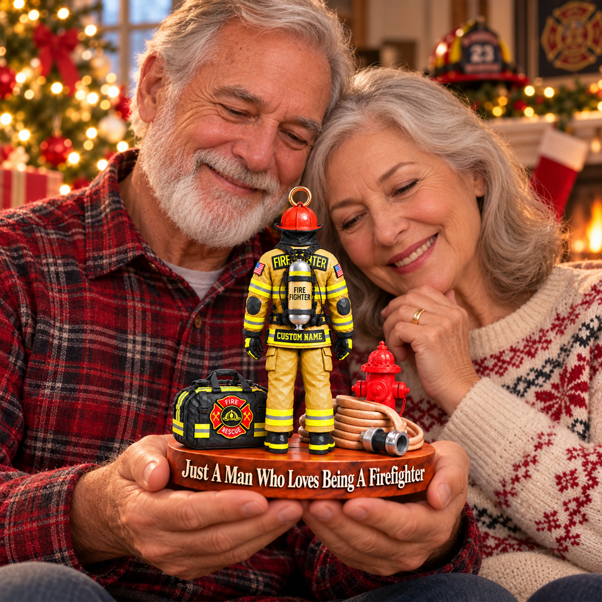 Custom Just A Man Who Loves Being A Firefighter Ornament, Fireman Christmas Gift L0411 Hv01