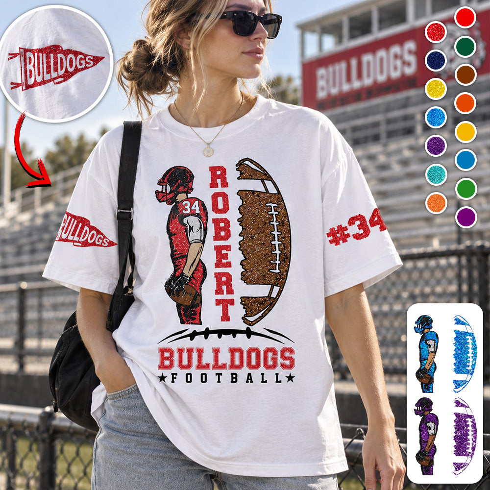 Custom Photo Football Game Day Personalized Shirt Custom Team Name K1702 MT2