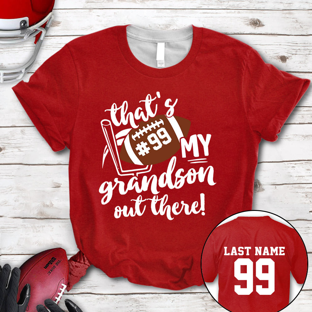 Personalized Shirt That's My Son Out There All Over Print Shirt For Football Mom Dad Football Family Game Day Shirt H2511
