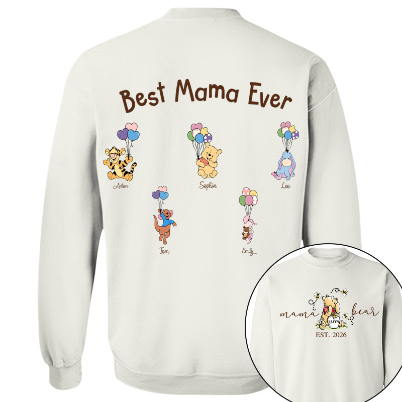 Custom Mama Bear Est And Grandkids Heart Shirts For Mother For Grandma, Personalized Shirt Gift For Mom, Grandma, Custom Mother' s Day Sweatshirt Shirt MI209