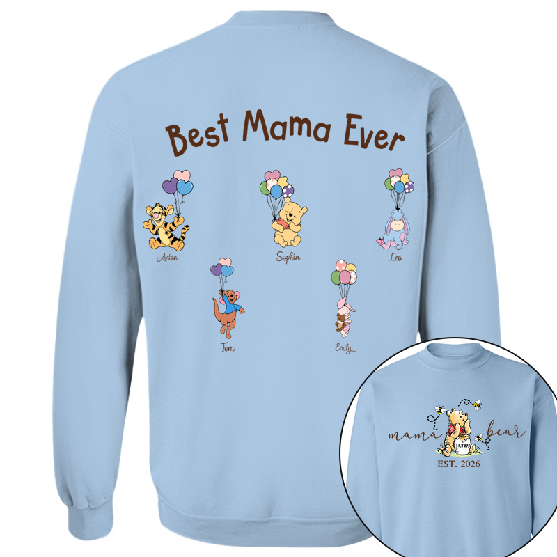 Custom Mama Bear Est And Grandkids Heart Shirts For Mother For Grandma, Personalized Shirt Gift For Mom, Grandma, Custom Mother' s Day Sweatshirt Shirt MI209