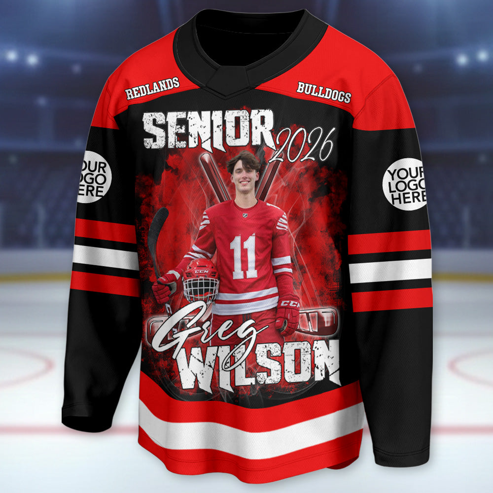 Custom Photo Ice Hockey Jersey Shirt For Ice Hockey Family Game Day Shirt T24