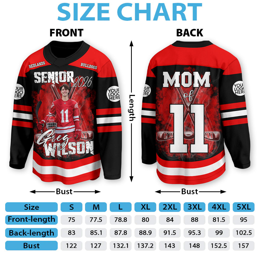 Custom Photo Ice Hockey Jersey Shirt For Ice Hockey Family Game Day Shirt T24
