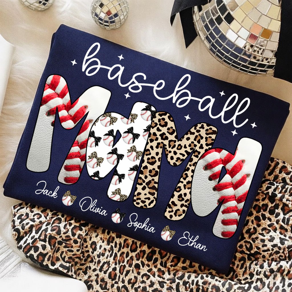 Personalized Baseball Mama Shirt, Custom Baseball Sports Grandma Nickname Shirt