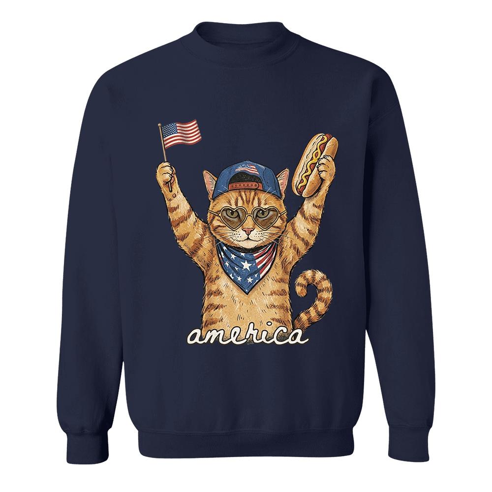 Custom Photo Pet, Patriotic Cat Shirt, Cat Lover Gift, 4th Of July Shirt, America Tee, Independence Day Graphic Nh00