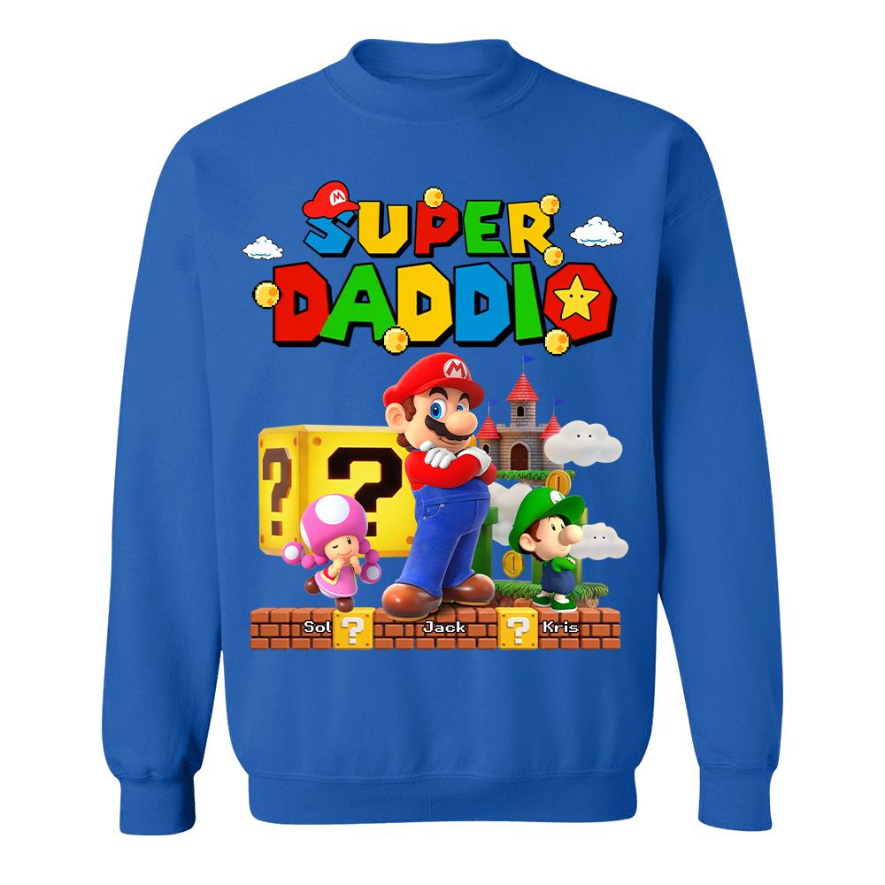 Best Dad Ever Super Daddio, Personalized Daddio Shirt Custom Kids Name, Gift For Dad, Gift For Father's Day Vr2 MI209 Hv01