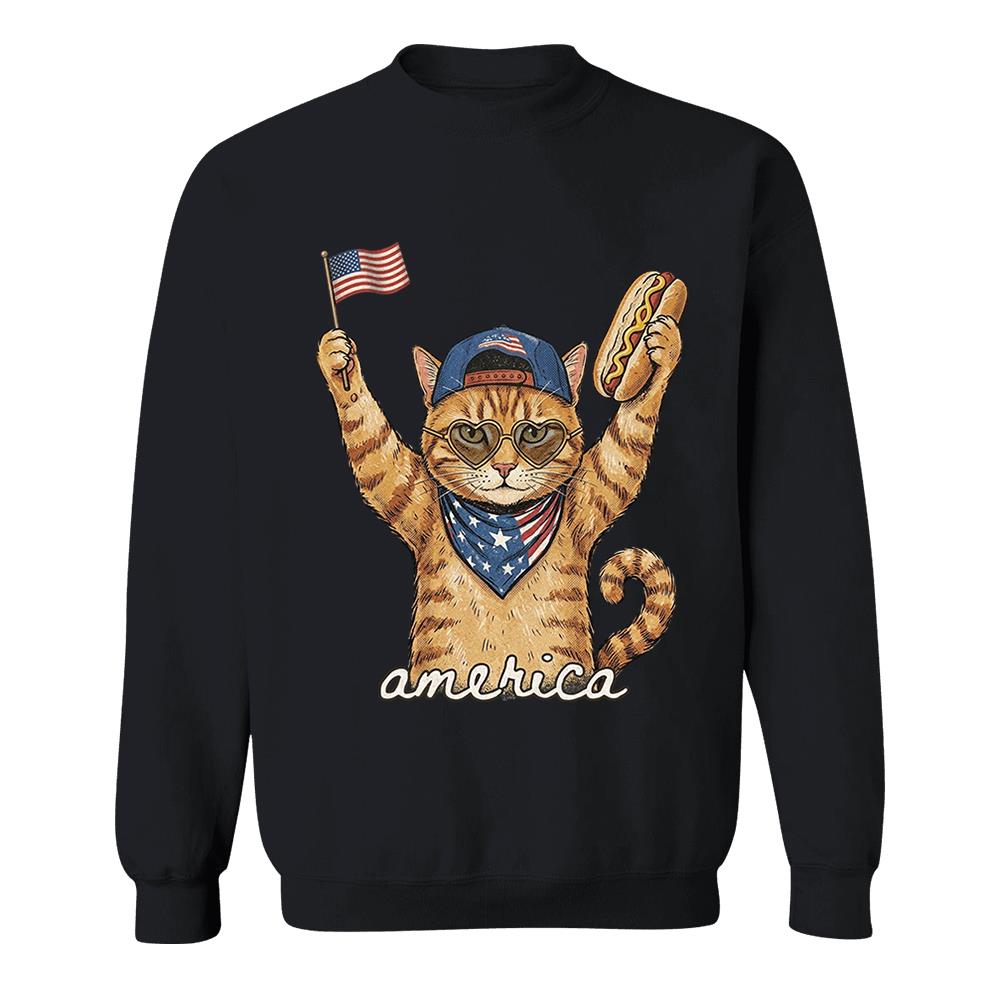 Custom Photo Pet, Patriotic Cat Shirt, Cat Lover Gift, 4th Of July Shirt, America Tee, Independence Day Graphic Nh00