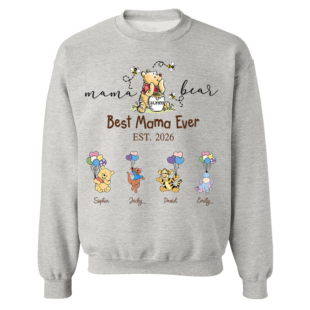 Custom Mama Grandma Bear  Sweatshirt, Mama Bear Shirt, Personalized Shirt Gift For Mom, Grandma, Custom Mother's Day Sweatshirt Shirt MI209