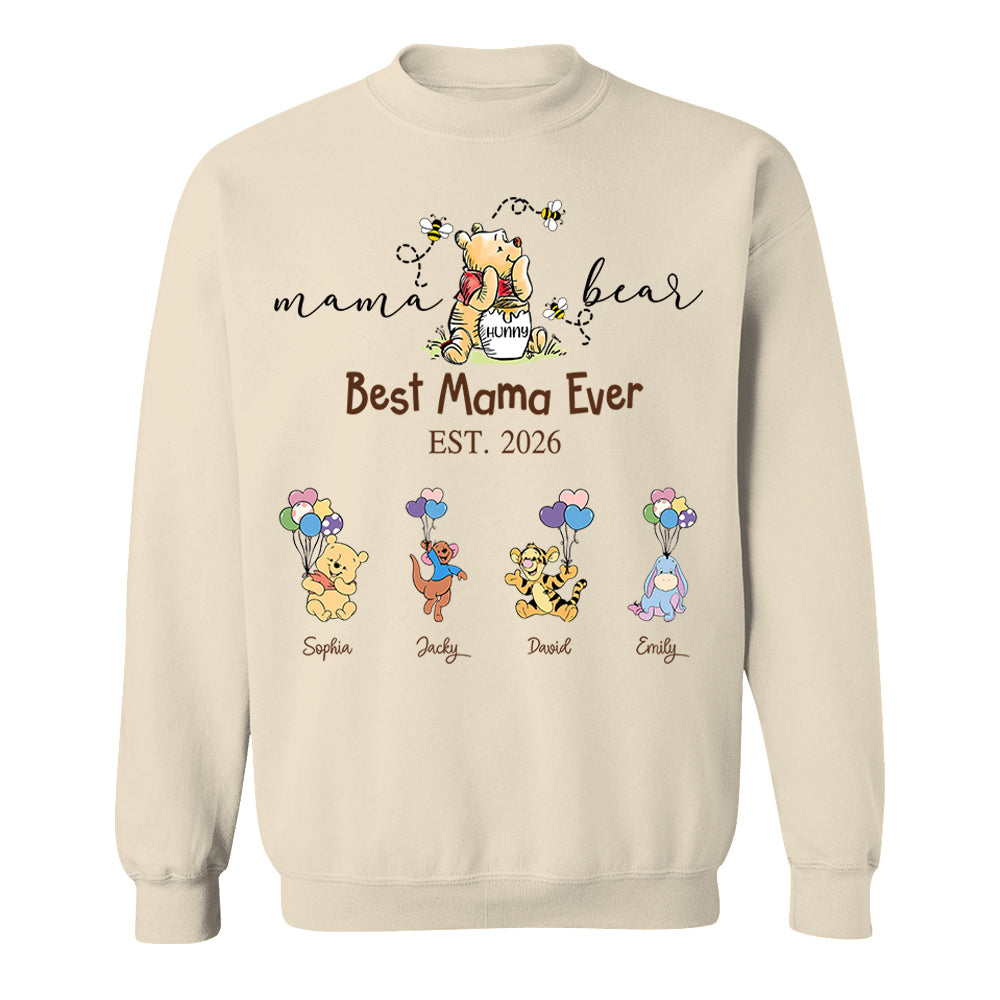 Custom Mama Grandma Bear  Sweatshirt, Mama Bear Shirt, Personalized Shirt Gift For Mom, Grandma, Custom Mother's Day Sweatshirt Shirt MI209