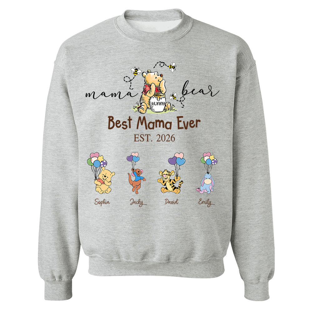 Custom Mama Grandma Bear  Sweatshirt, Mama Bear Shirt, Personalized Shirt Gift For Mom, Grandma, Custom Mother's Day Sweatshirt Shirt MI209