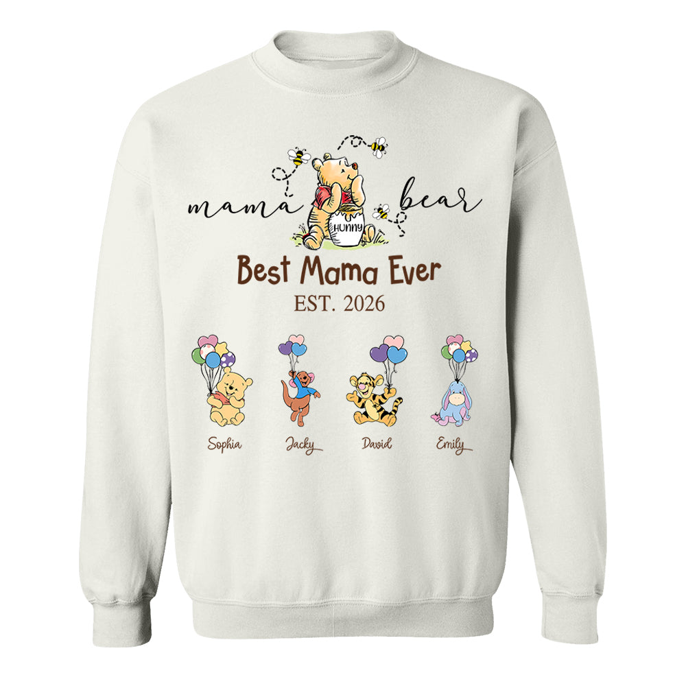 Custom Mama Grandma Bear  Sweatshirt, Mama Bear Shirt, Personalized Shirt Gift For Mom, Grandma, Custom Mother's Day Sweatshirt Shirt MI209