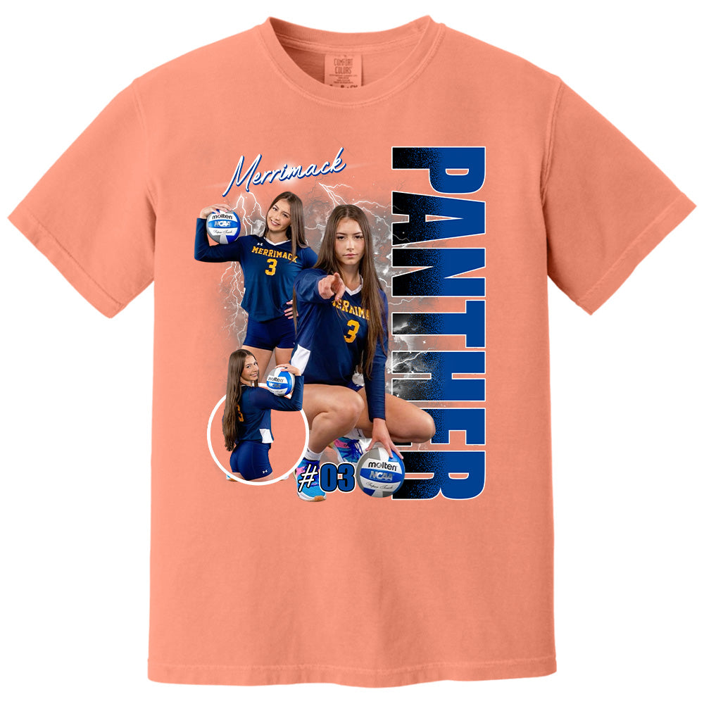 Custom Photo Volleyball Player Shirt - Personalized Team Name School Name Bootleg Shirt T1807 Pt99