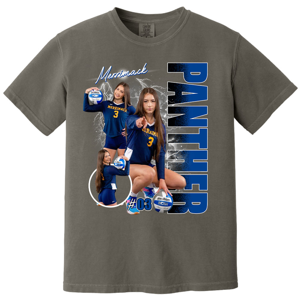 Custom Photo Volleyball Player Shirt - Personalized Team Name School Name Bootleg Shirt T1807 Pt99