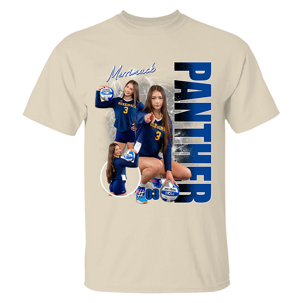 Custom Photo Volleyball Player Shirt - Personalized Team Name School Name Bootleg Shirt T1807 Pt99