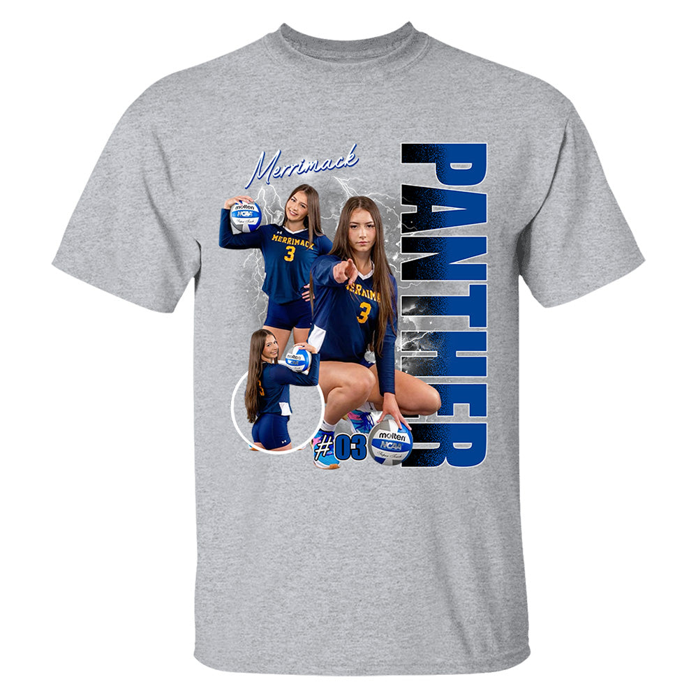 Custom Photo Volleyball Player Shirt - Personalized Team Name School Name Bootleg Shirt T1807 Pt99