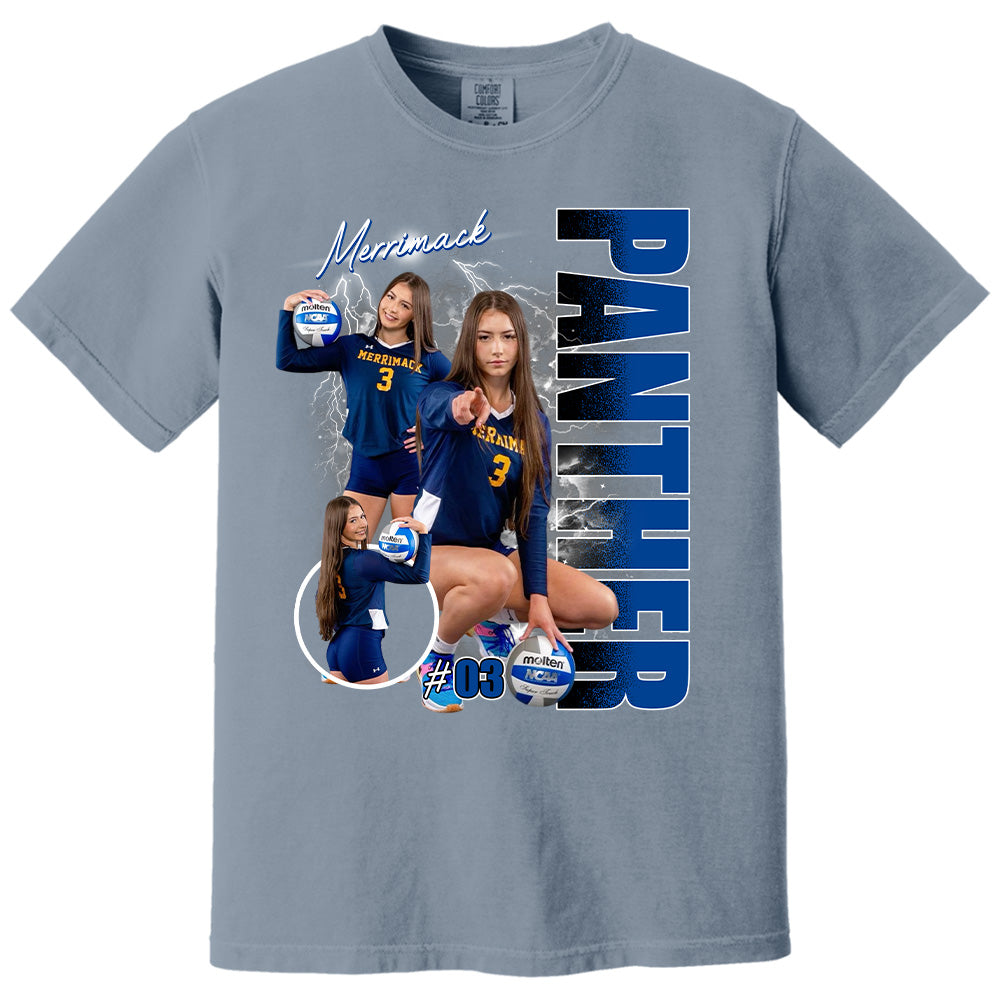 Custom Photo Volleyball Player Shirt - Personalized Team Name School Name Bootleg Shirt T1807 Pt99