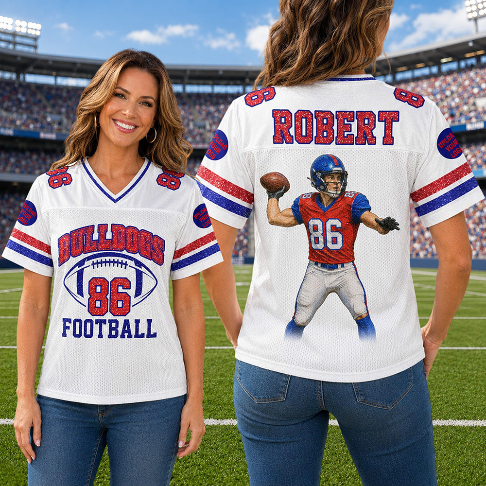 Personalized Football Mom Jersey Custom Photo Football Player - Sport Loving Family Gifts K1702 MT2