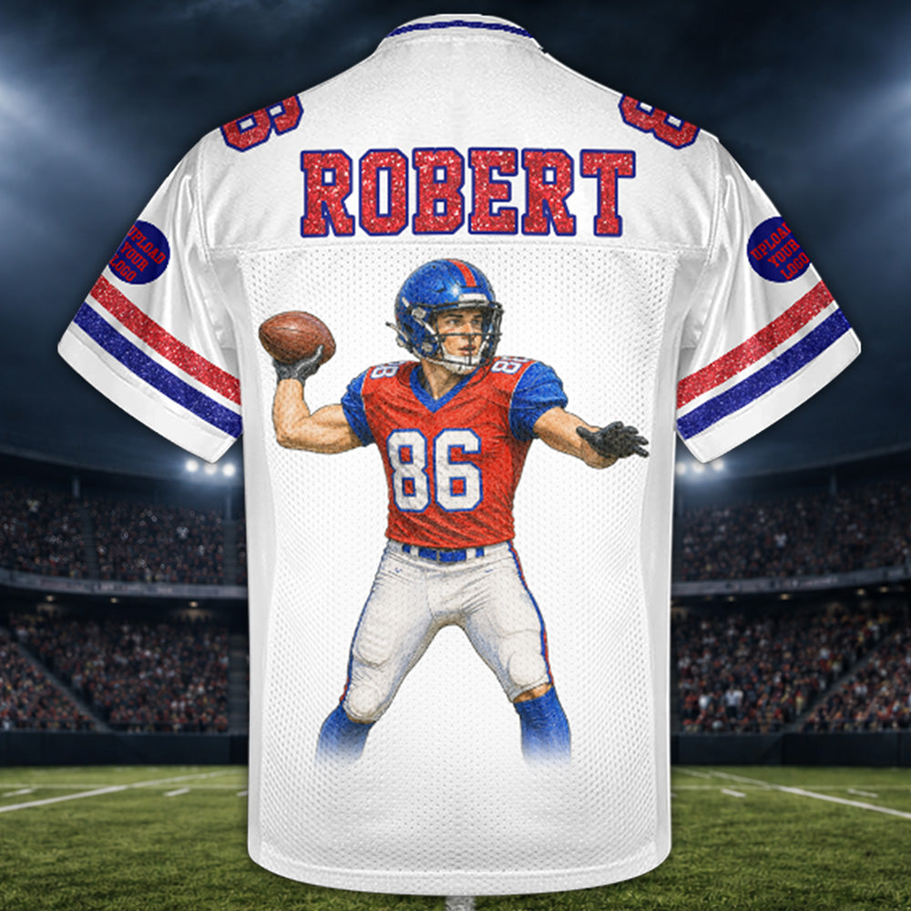 Personalized Football Mom Jersey Custom Photo Football Player - Sport Loving Family Gifts K1702 MT2