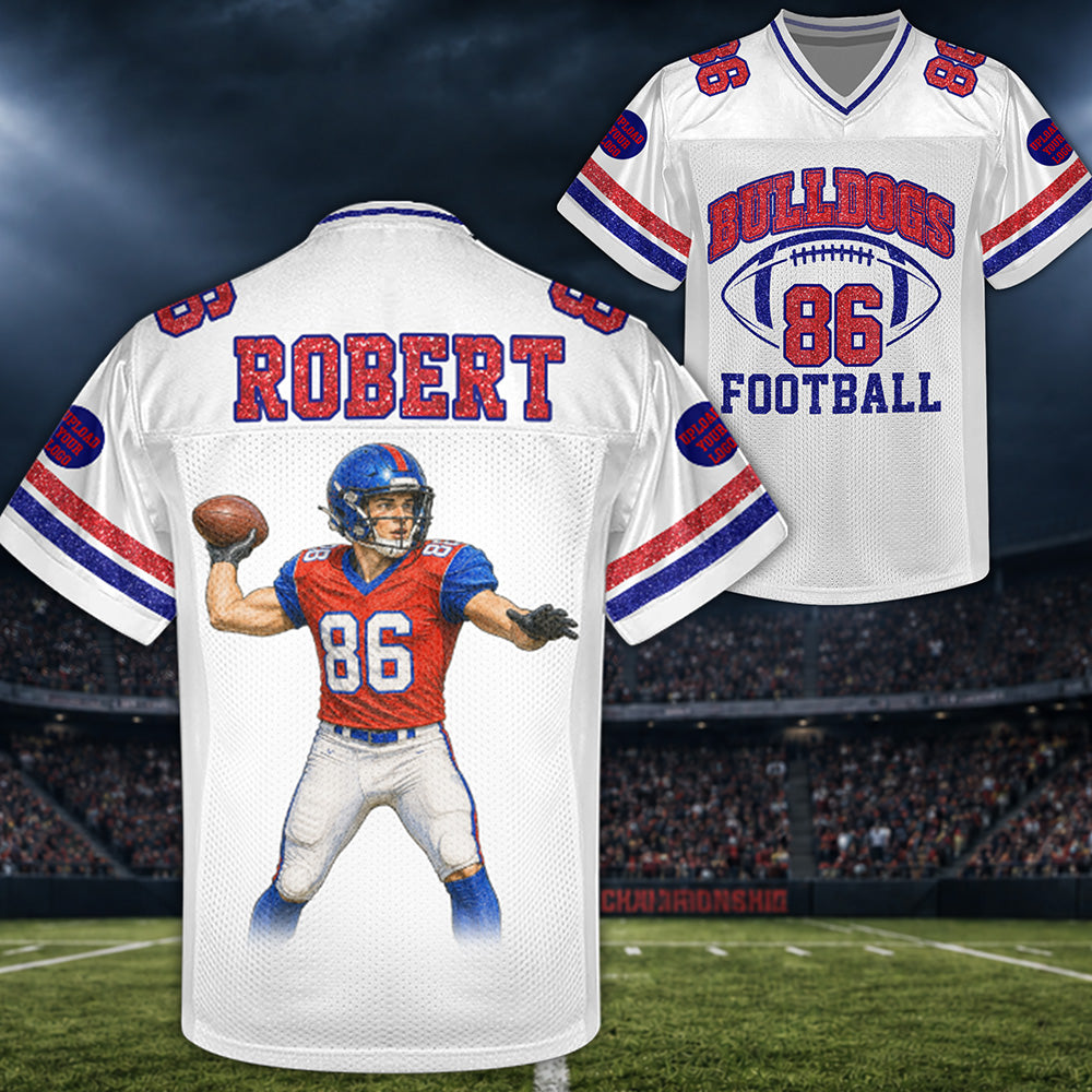 Personalized Football Mom Jersey Custom Photo Football Player - Sport Loving Family Gifts K1702 MT2