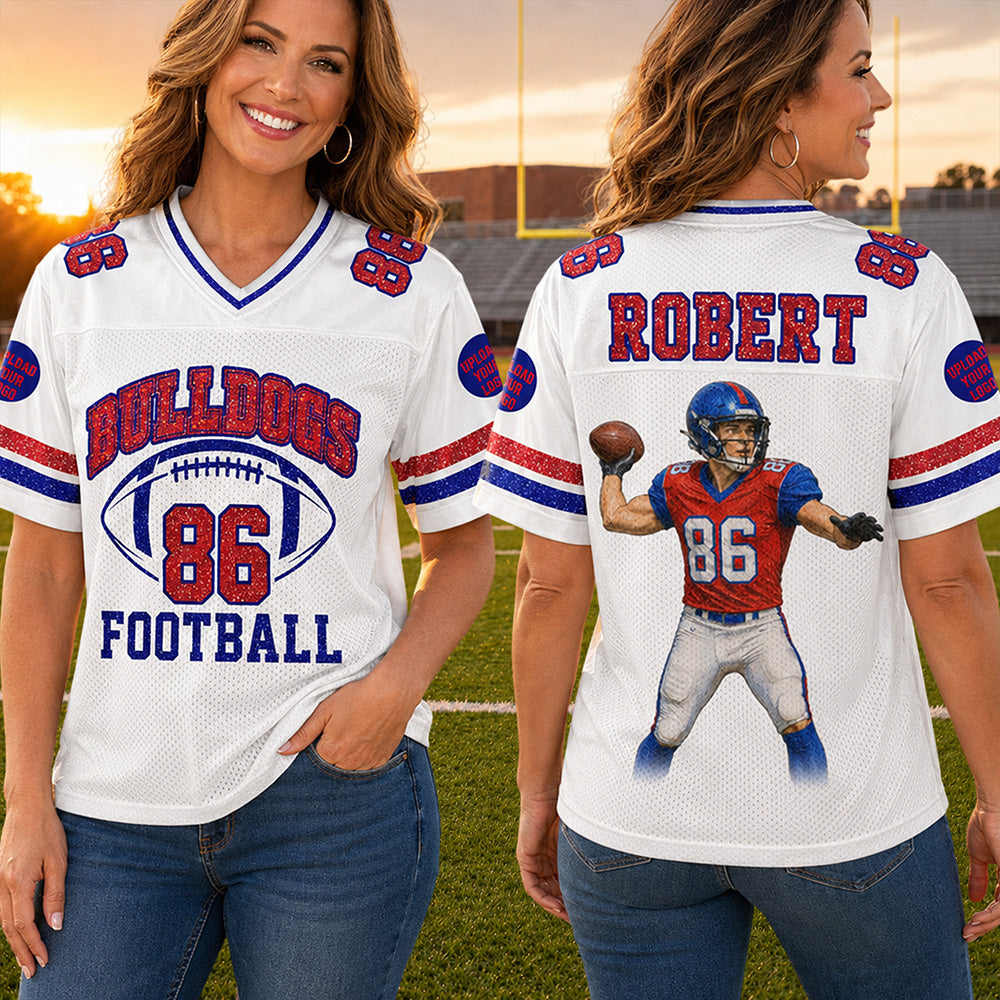 Personalized Football Mom Jersey Custom Photo Football Player - Sport Loving Family Gifts K1702 MT2