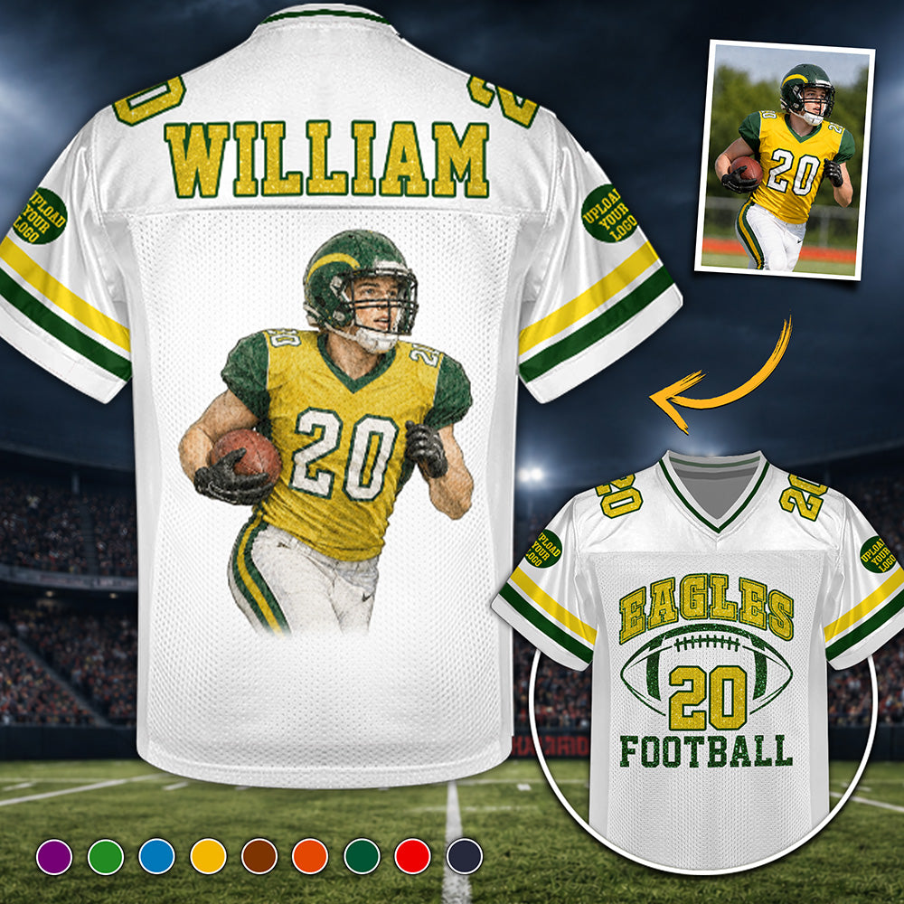 Personalized Football Mom Jersey Custom Photo Football Player - Sport Loving Family Gifts K1702 MT2