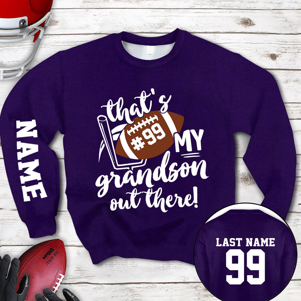 Personalized Shirt That's My Son Out There All Over Print Shirt For Football Mom Dad Football Family Game Day Shirt H2511