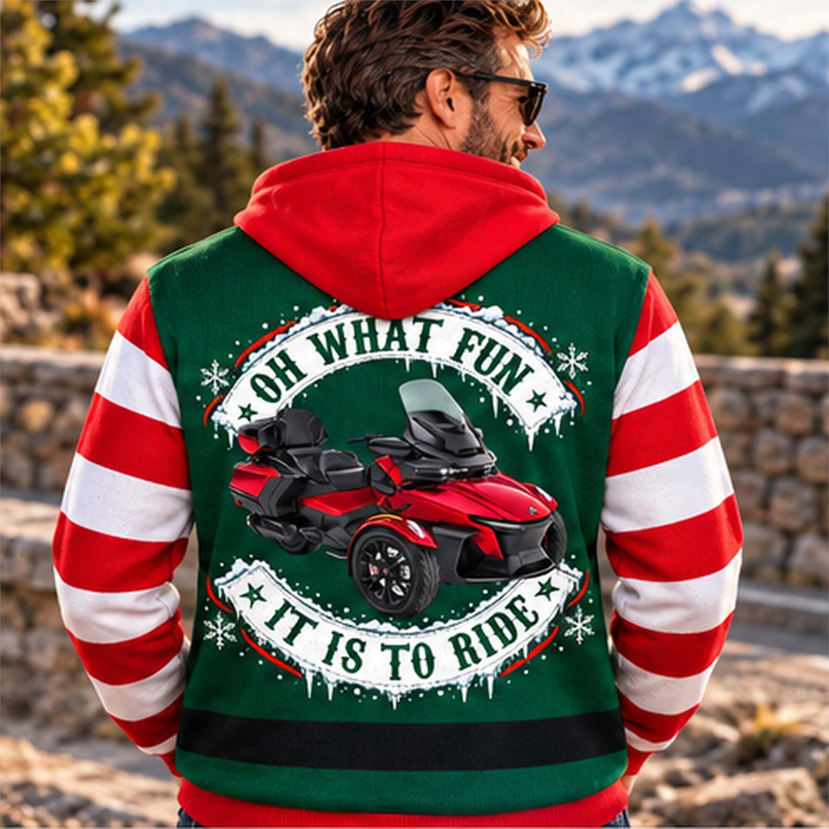 Oh What Fun It Is To Ride - Custom Photo Canam Spyder All Over Print Shirts - Matching Biker Couple 3D Shirts - Gift For Motorcycle Lover A2110 Hv01 TL06