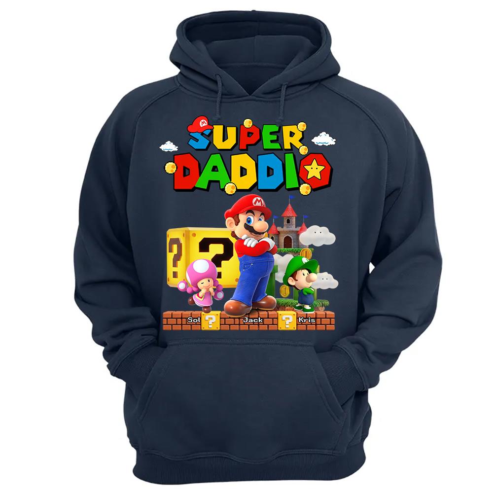 Best Dad Ever Super Daddio, Personalized Daddio Shirt Custom Kids Name, Gift For Dad, Gift For Father's Day Vr2 MI209 Hv01