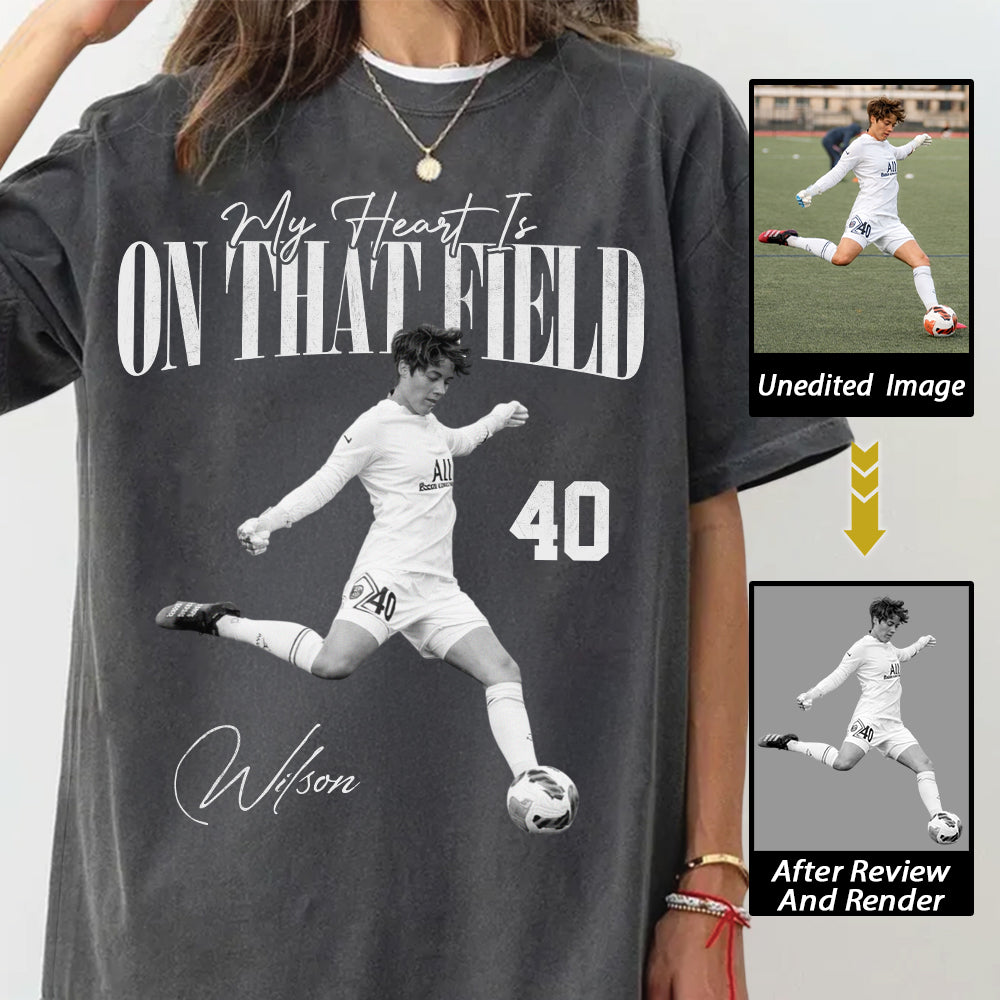My Heart Is On That Field- Washed Tee Retro Bootleg Shirt For Soccer Vr3 Na02 Hv01