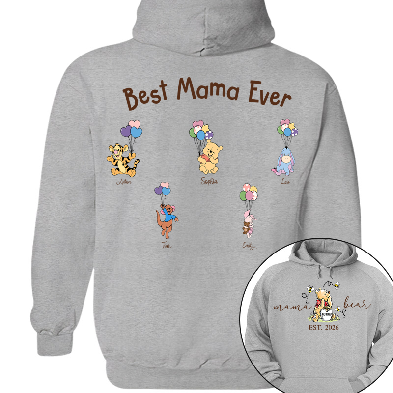 Custom Mama Bear Est And Grandkids Heart Shirts For Mother For Grandma, Personalized Shirt Gift For Mom, Grandma, Custom Mother' s Day Sweatshirt Shirt MI209