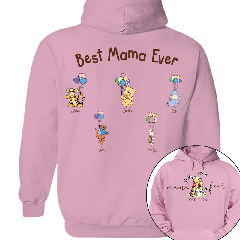 Custom Mama Bear Est And Grandkids Heart Shirts For Mother For Grandma, Personalized Shirt Gift For Mom, Grandma, Custom Mother' s Day Sweatshirt Shirt MI209