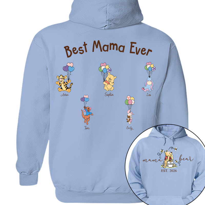 Custom Mama Bear Est And Grandkids Heart Shirts For Mother For Grandma, Personalized Shirt Gift For Mom, Grandma, Custom Mother' s Day Sweatshirt Shirt MI209
