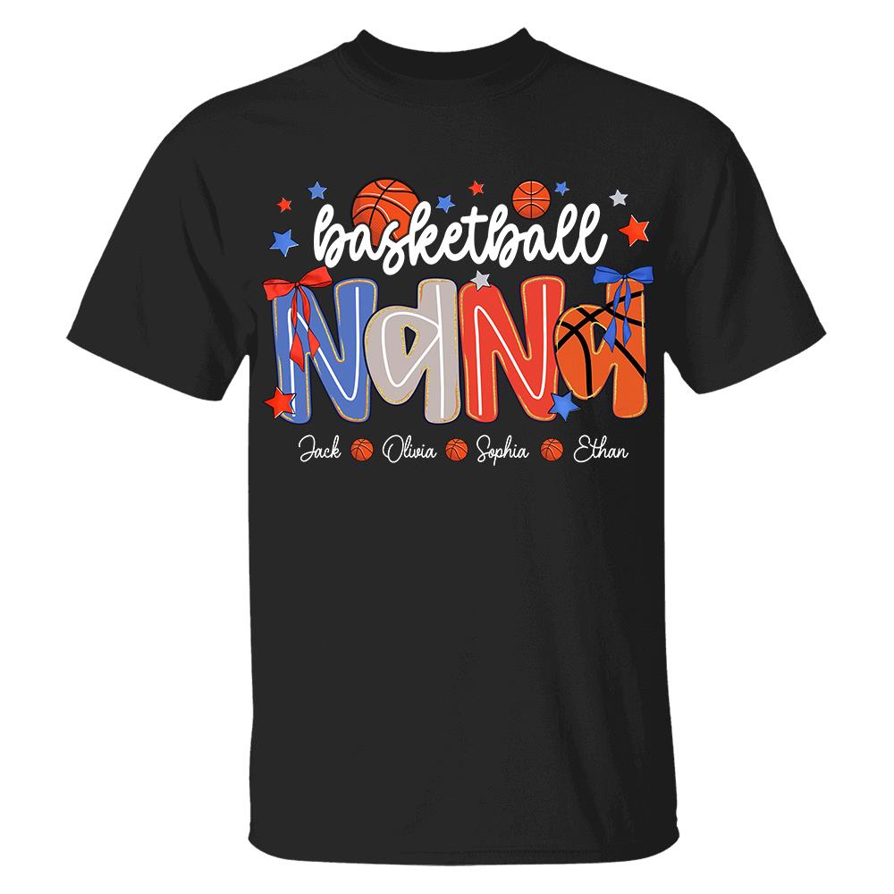 Personalized Basketball Mama Shirt, Custom Basketball Sports Grandma Nickname Shirt