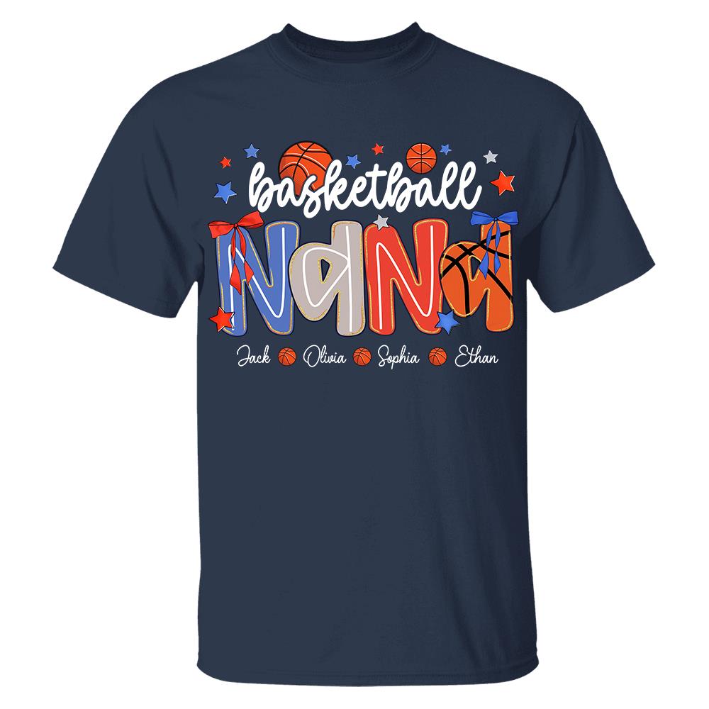 Personalized Basketball Mama Shirt, Custom Basketball Sports Grandma Nickname Shirt