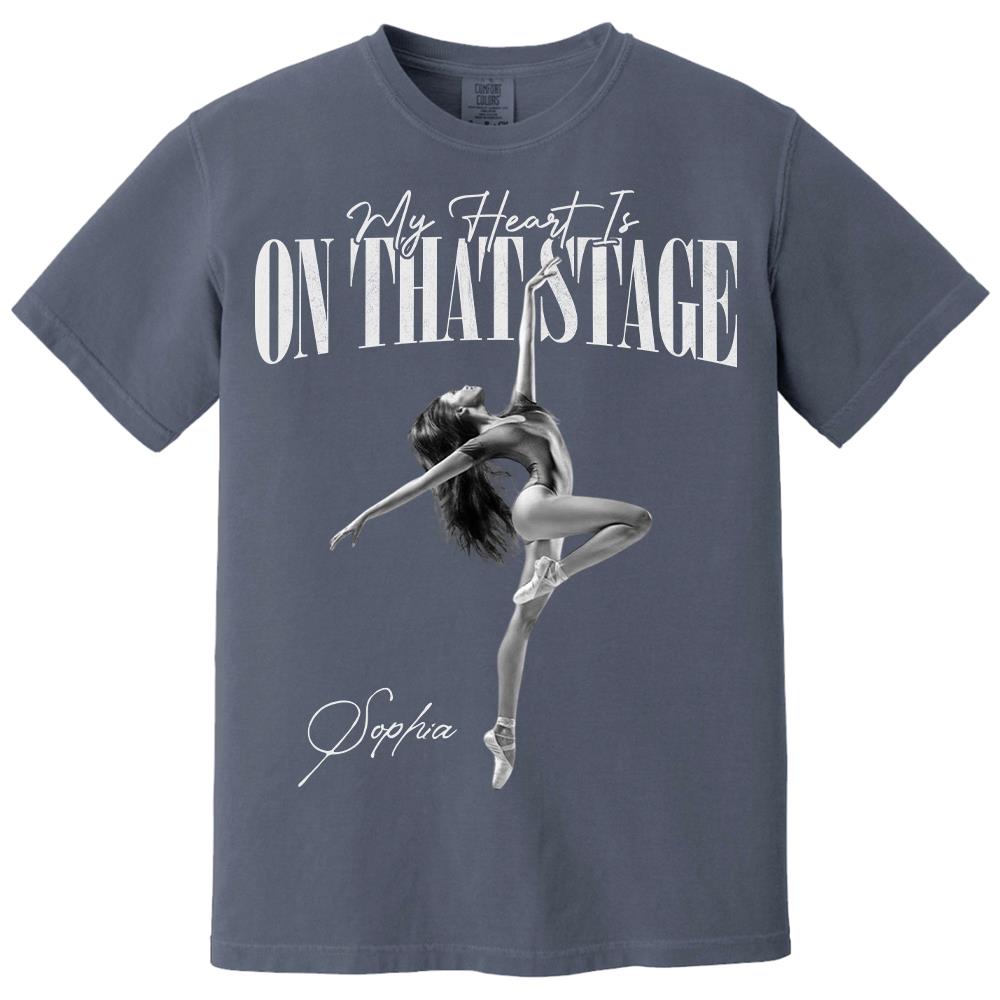 My Heart Is On That Stage - Washed Tee Retro Bootleg Shirt For Dance, Ballet Family Vrs2 A2110 Hv01
