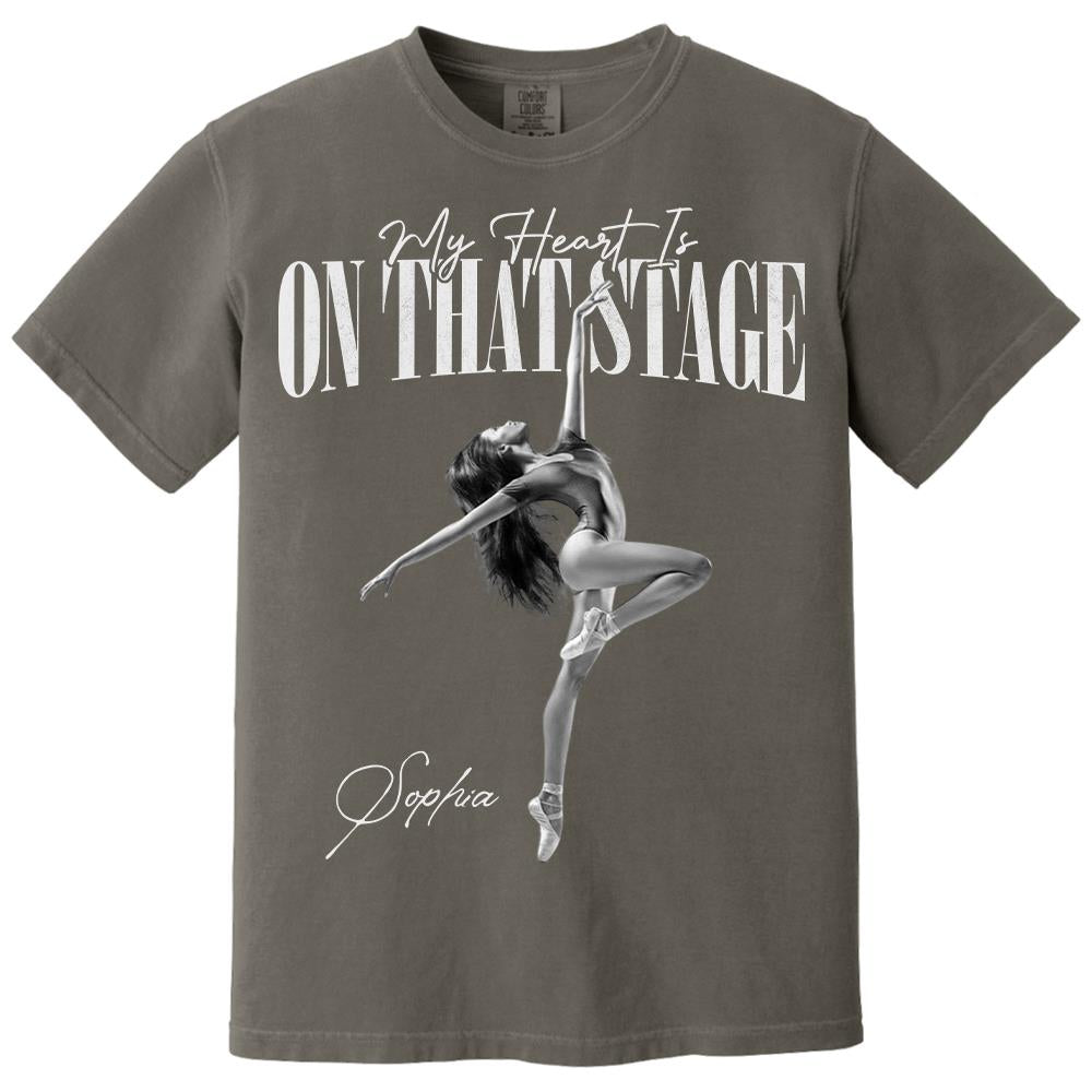 My Heart Is On That Stage - Washed Tee Retro Bootleg Shirt For Dance, Ballet Family Vrs2 A2110 Hv01