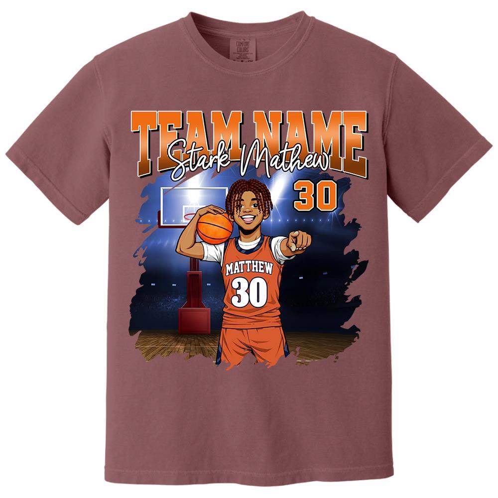 Basketball Personalized Shirt Custom Upload Photo, Clipart, Team Name, Custom Bootleg Rap Tee Basketball New Hv01