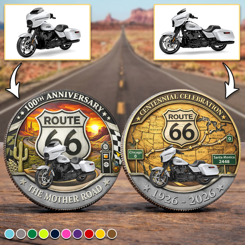 Celebrate 100 Years of Road Route 66 - Custom Vehicle's Photo Commemorative Coin A2110 Pt99