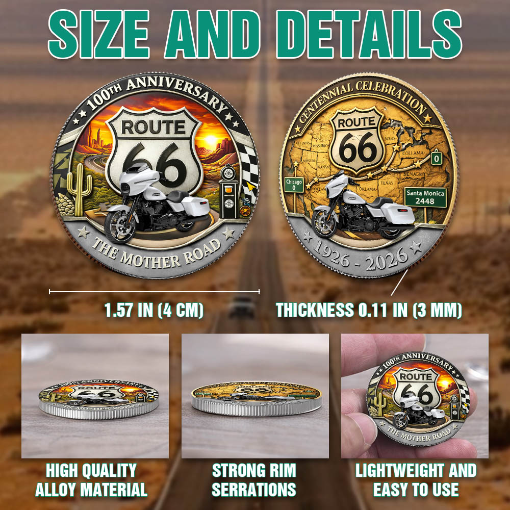 Celebrate 100 Years of Road Route 66 - Custom Vehicle's Photo Commemorative Coin A2110 Pt99