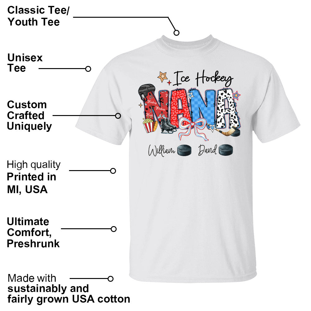 Ice Hockey Mama - Personalized Shirt Gift For Grandma