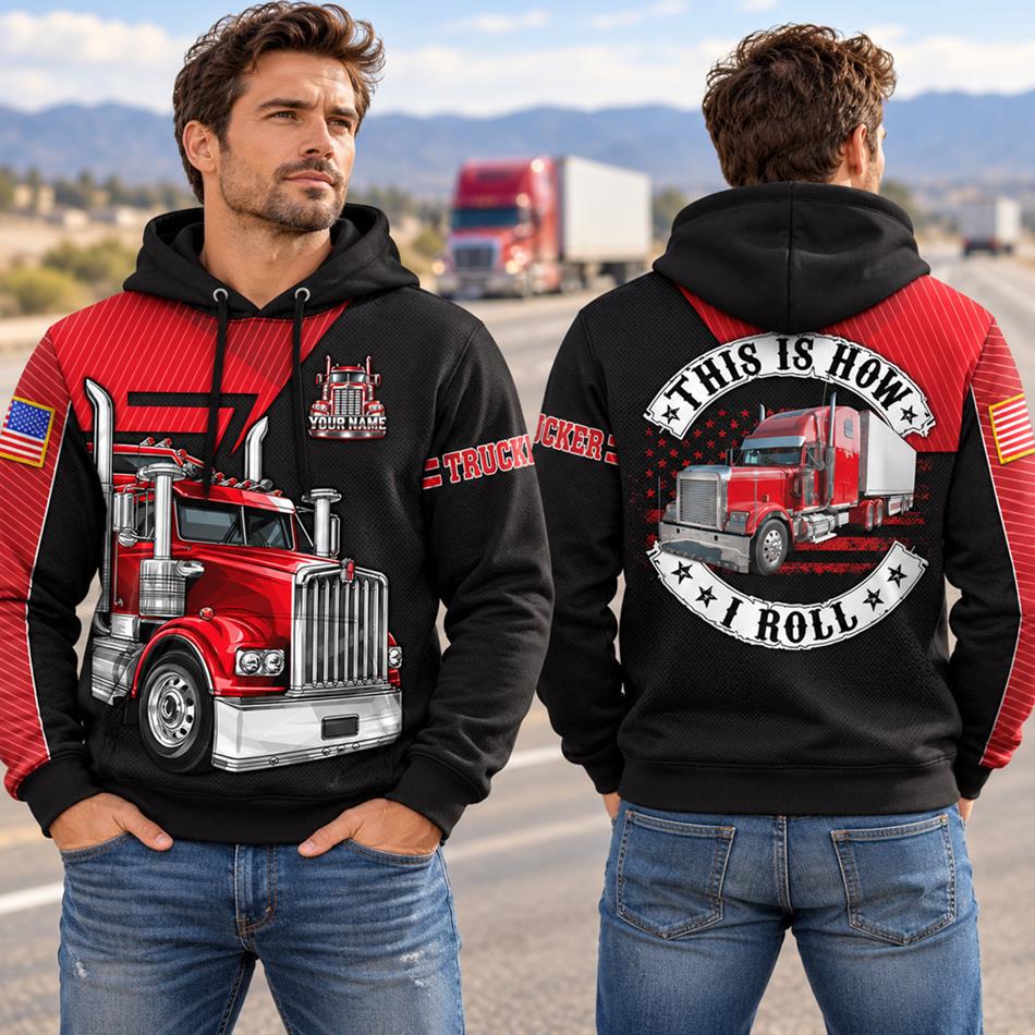 Personalized Trucker Shirt, This Is How I Roll Truck Driver All Over Print Shirt, Custom Name Truck Shirt, Trucker Gift for Men H2511 Trna KL07
