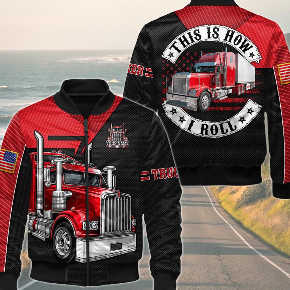 Personalized Trucker Shirt, This Is How I Roll Truck Driver All Over Print Shirt, Custom Name Truck Shirt, Trucker Gift for Men H2511 Trna KL07