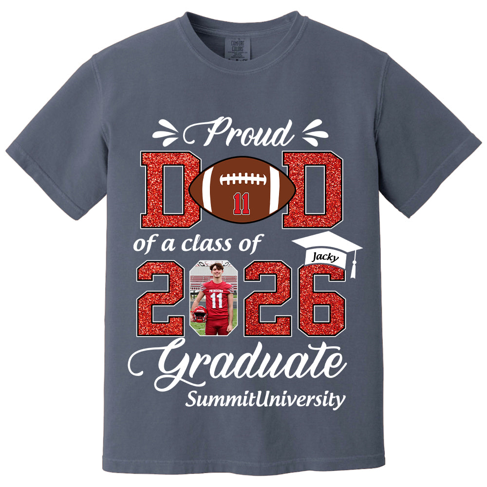 Personalized Football Graduation Shirt Class of 2026 Custom Senior Shirt Family Graduation Gift Football Senior 2026 Shirt Na02 T24