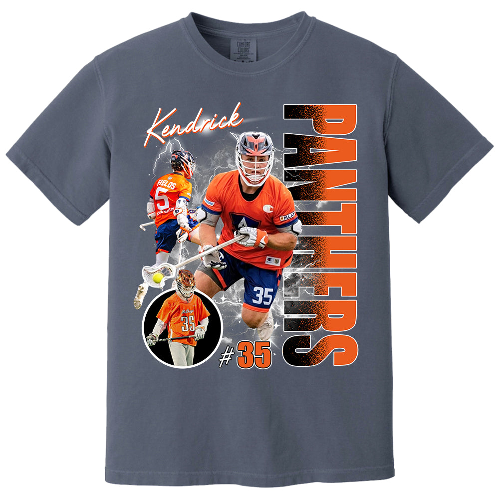 Custom Photo Lacrosse Player Shirt - Personalized Team Name School Name Bootleg Shirt Na02 Do99