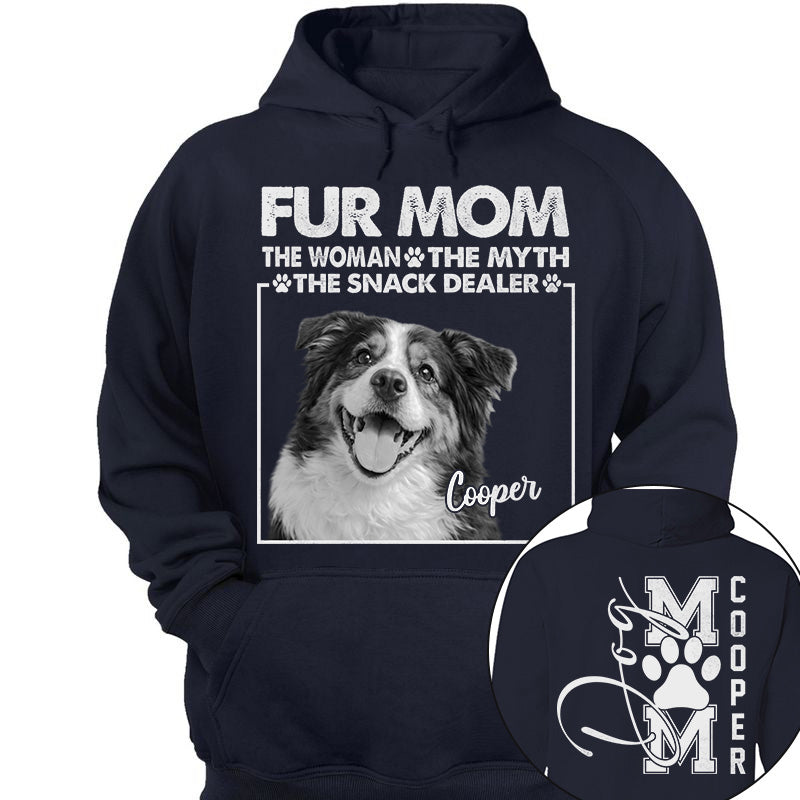 Personalied Fur Mom The Woman The Myth The Snack Dealer Shirt, Dog Mom Shirt, Gift For Dog Lovers T1807